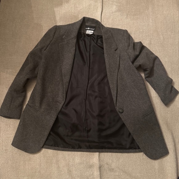 Vintage Sag Harbor Gray Wool Blend Blazer Womens Size 10 Classic - Picture 12 of 12